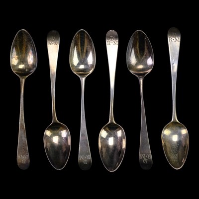 Lot 919 - A set of six George III Old English pattern...