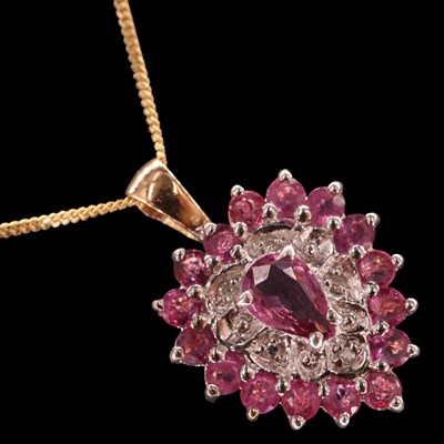 Lot 1014 - A near-contemporary ruby and diamond...