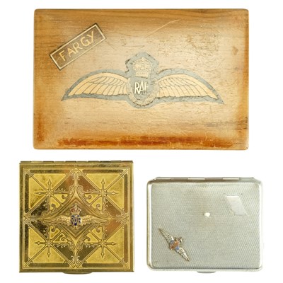 Lot 176 - Two RAF cigarette cases together with a...