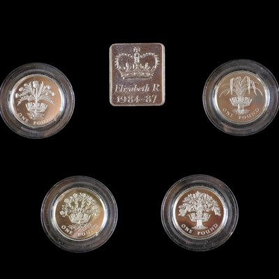 Lot 446 - A Royal Mint UK 1984 - 1987 piedfort silver...