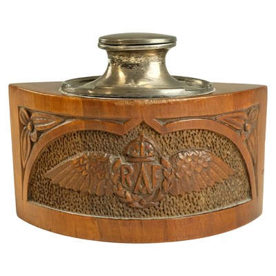 Lot 108 - A GRV silver inkwell, bearing spurious later...