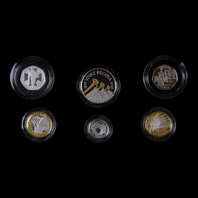 Lot 461 - A Royal Mint UK 2006 silver proof piedfort six-...