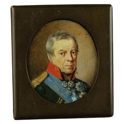 Lot 1156 - A Russian portrait miniature, of a high status...