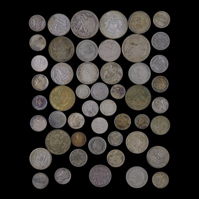 Lot 509 - A group of GB, US and other silver coins, .250...
