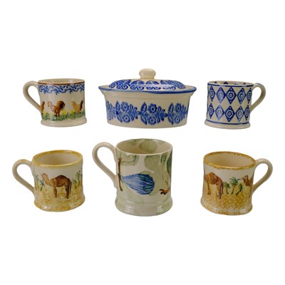 Lot 797 - An Emma Bridgewater spongeware mug, together...