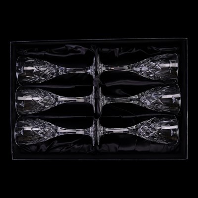 Lot 874 - A boxed set of six Royal Doulton cut-glass...