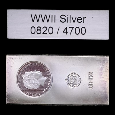 Lot 923 - A fine silver bullion bar formed from the...