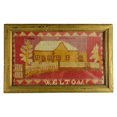 Lot 673 - A Victorian gros point needlework depicting a...