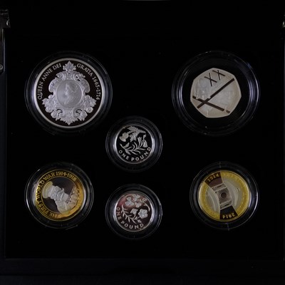 Lot 468 - A Royal Mint UK 2014 silver proof piedfort six-...