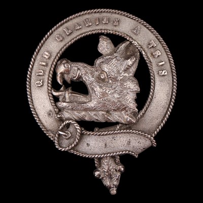 Lot 970 - A white metal Clan Baillie brooch, 6.7 cm x...