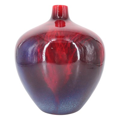 Lot 759 - A Royal Doulton Veigned Flambé vase, shape...