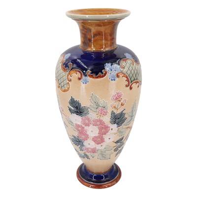 Lot 760 - A large Doulton Slater's patent stoneware vase,...