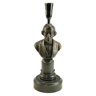 Lot 705 - A Victorian cast iron bust of Benjamon...