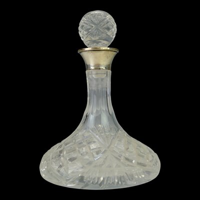 Lot 868 - A QEII silver-collared diminutive cut glass...