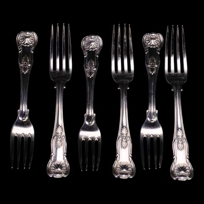 Lot 897 - A set of six William IV Queen's pattern silver...