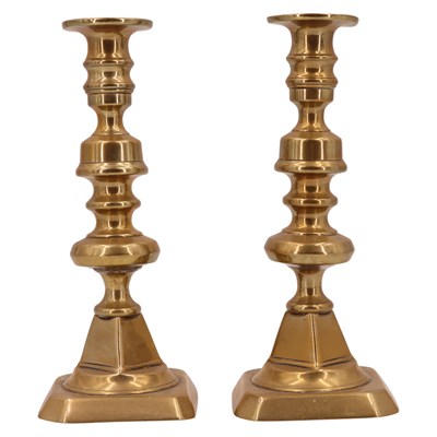 Lot 704A - A pair of Victorian brass push-eject...