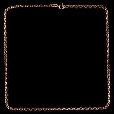 Lot 952X - A 1970s 9 ct gold belcher-link neck chain, 46...