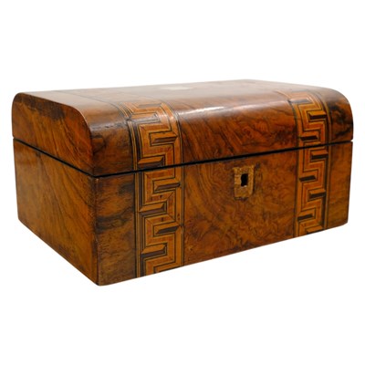 Lot 828 - A Victorian walnut and marquetry table box, 28...