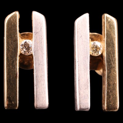 Lot 952O - A pair of contemporary diamond and two-colour...