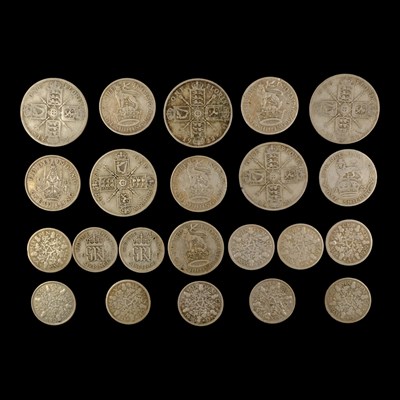Lot 466 - A group of pre-1947 GB silver coins, 117 g