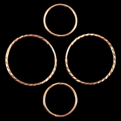 Lot 952D - Two pairs of yellow metal sleeper hoop...