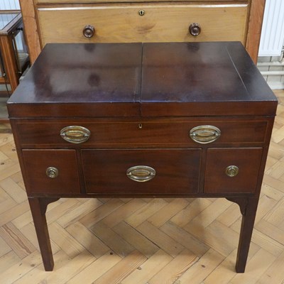 Lot 1208 - A Georgian lady's mahogany dressing...
