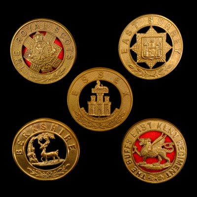 Lot 65 - Five various other ranks' helmet plate centres
