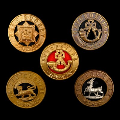 Lot 66 - Five various other ranks' helmet plate centres