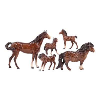 Lot 1086 - A group of Beswick brown horse and foal...