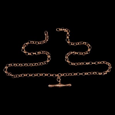 Lot 1316 - A near-contemporary 9 ct gold belcher-link...