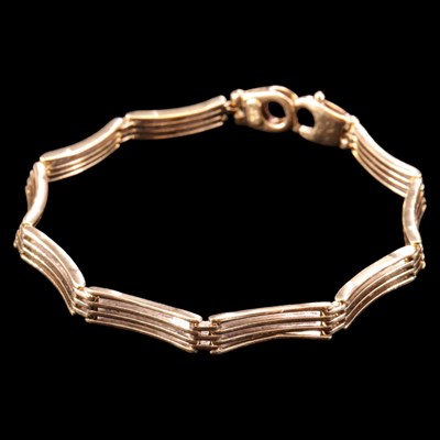 Lot 1318 - A near-contemporary 9 ct gold bracelet, of...