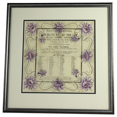 Lot 1645 - A printed souvenir napkin or handkerchief in...