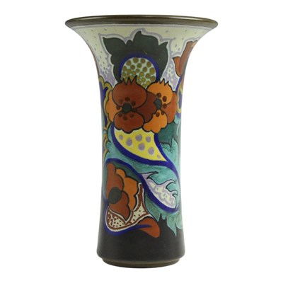 Lot 855 - An early 20th Century Dutch Gouda pottery vase,...