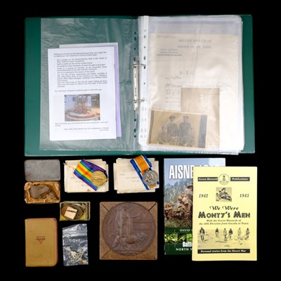 Lot 6 - A Great War Green Howards casualty medal group,...