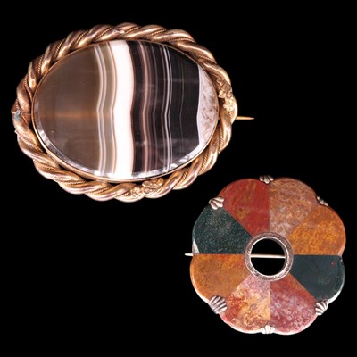 Lot 1296 - A Victorian Scottish polished hardstone...