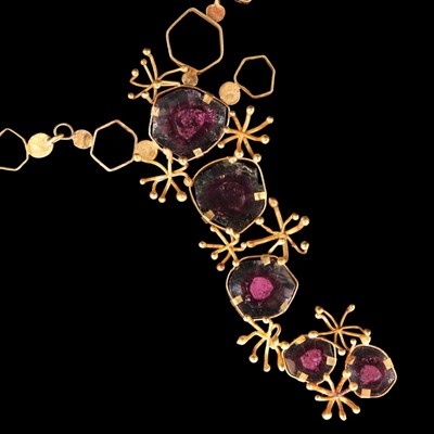 Lot 1398 - A Modernist artisanal watermelon tourmaline...