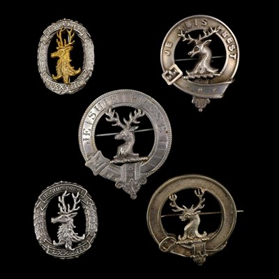 Lot 108 - Five Lovat's Scouts / Clan Fraser white metal...