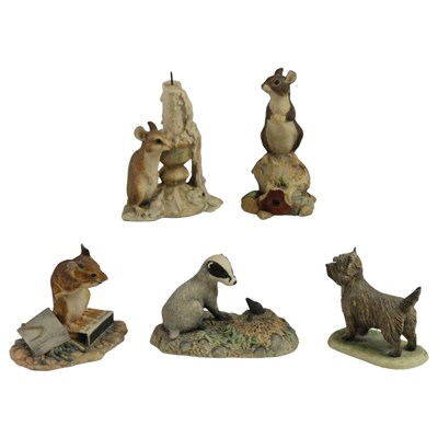 Lot 1059 - Five Border Fine Arts mice, badger and Cairn...