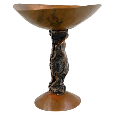 Lot 803 - A Modernist artisan-made bronzed copper...