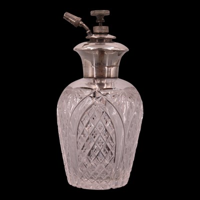Lot 1120 - A 1920s silver-mounted cut-glass perfume...
