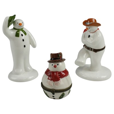 Lot 1016 - Two Coalport "The Snowman" figurines, together...