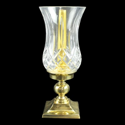 Lot 1113 - A Waterford Crystal "Lismore" hurricane candle...