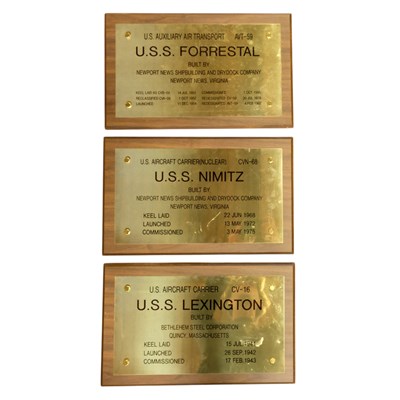 Lot 244 - Three "Plaques of Ships of the Fleet",...