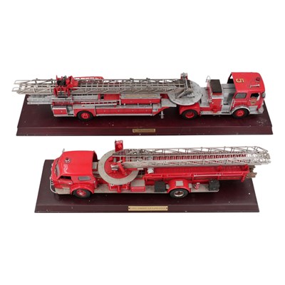Lot 719 - Two diecast scale model US Fire Service trucks,...