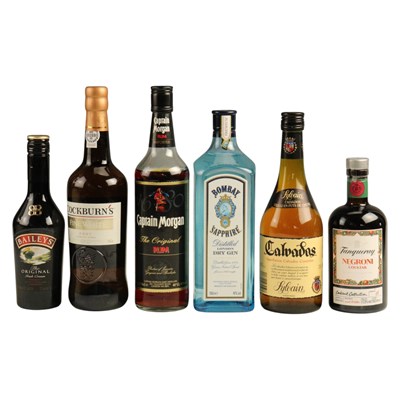 Lot 1655 - Six bottles of fortified wines and spirits,...