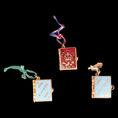 Lot 1524 - Two early 20th Century enamelled gilt metal...