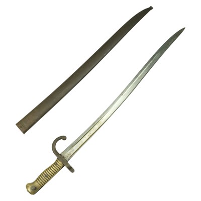 Lot 323 - A French Mle 1866 bayonet for the Chassepot rifle