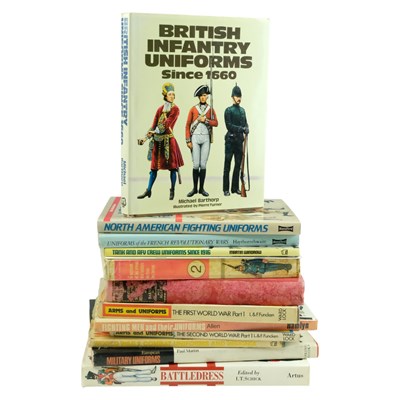 Lot 378 - A group of books on military uniforms,...