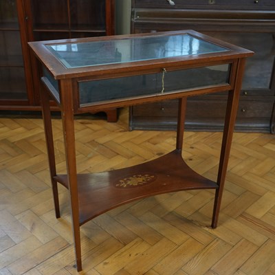 Lot 1664 - A Sheraton Revival influenced string-inlaid...
