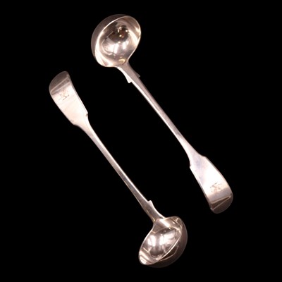 Lot 1139 - A pair of Victorian silver fiddle-pattern...